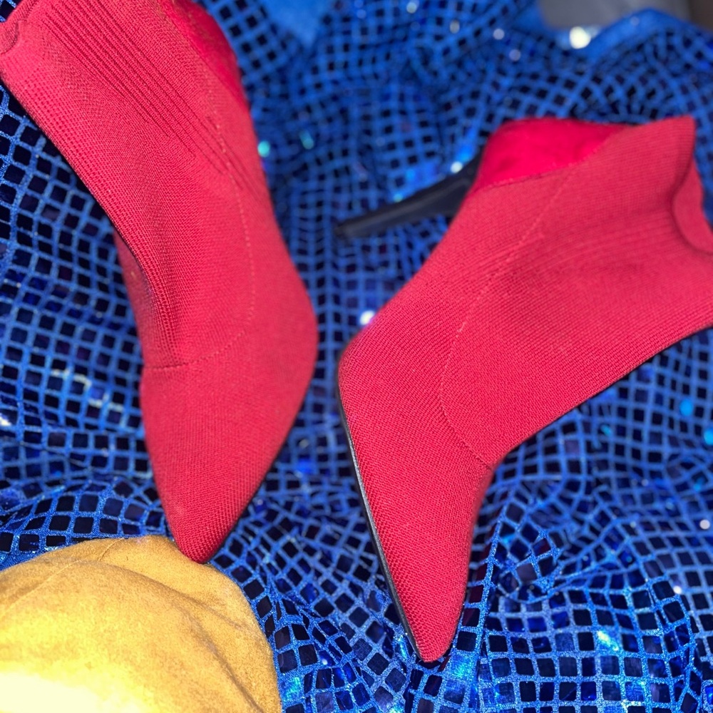 Elegant Red Women's Ankle Boots